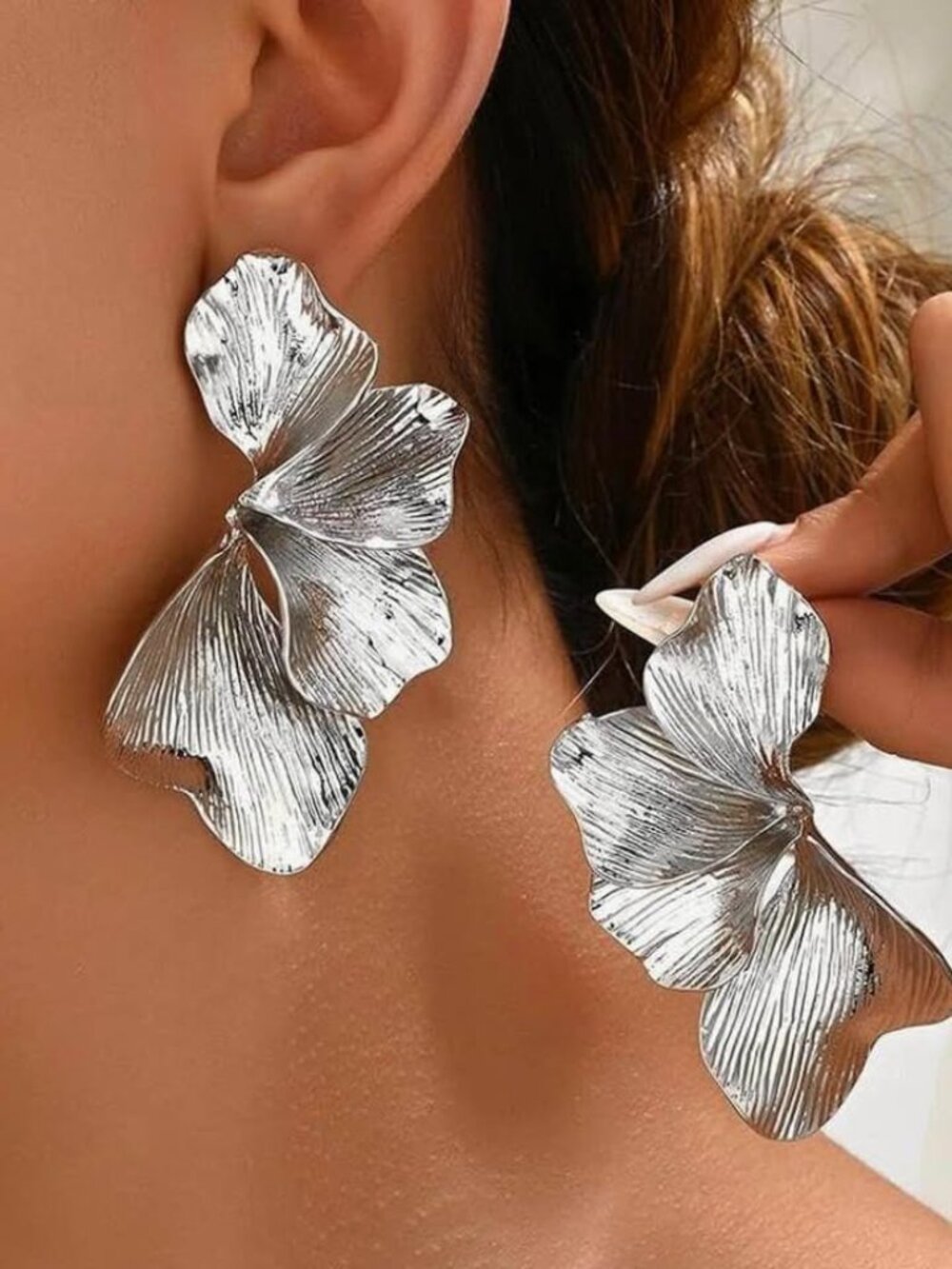 Chunky Large Flower Drop Earrings